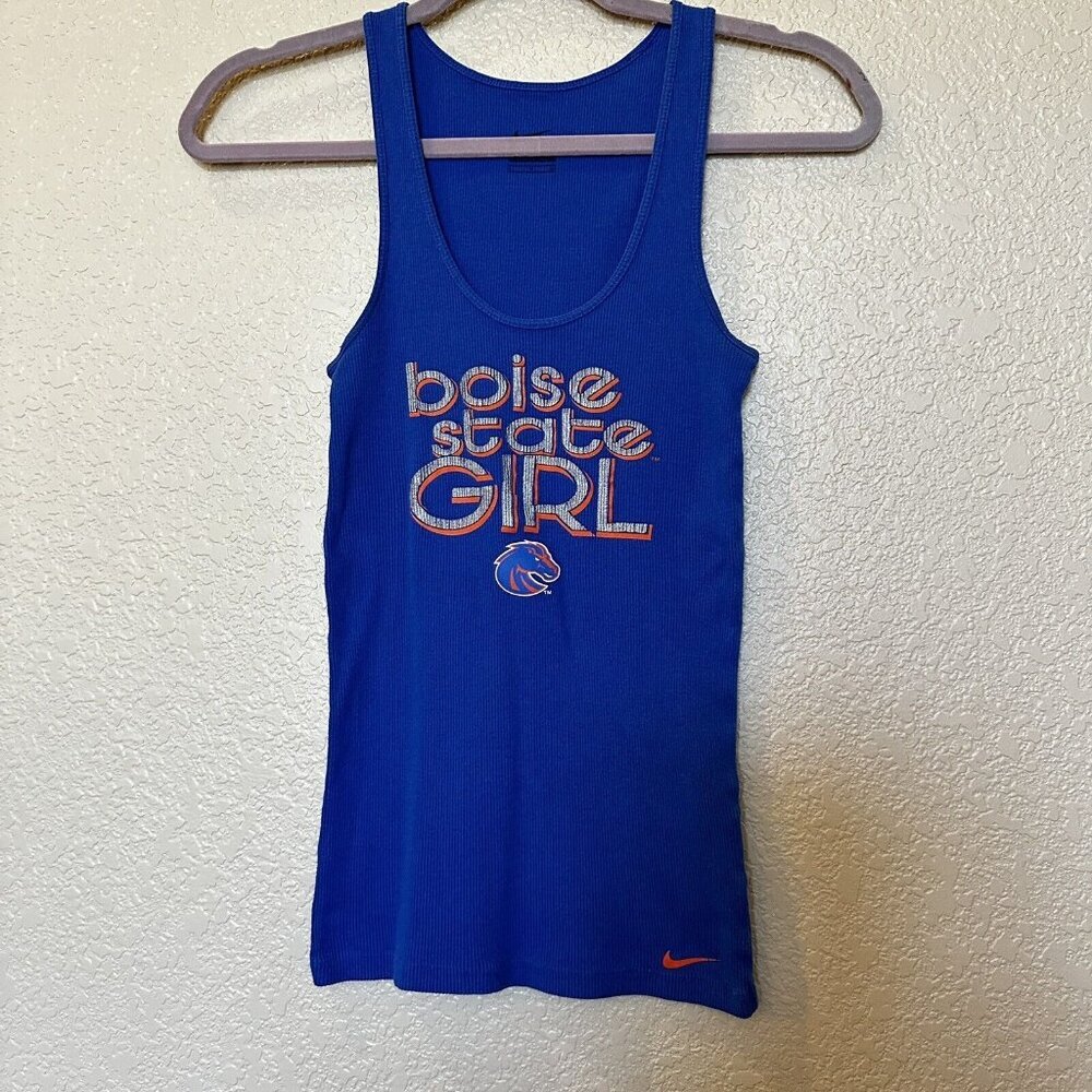 Nike Boise State Girl‎ Racer Back Tank Top Sz Small/xs Blue orange NCAA Football